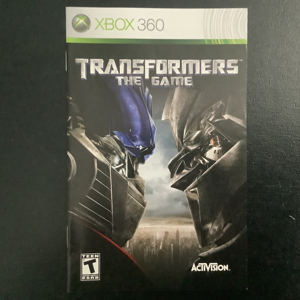 Transformers: The Game Microsoft Xbox 360 Instruction Manual Only