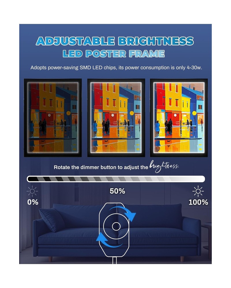 Spolehli 16x24" LED Poster Frame Adjustable Brightness