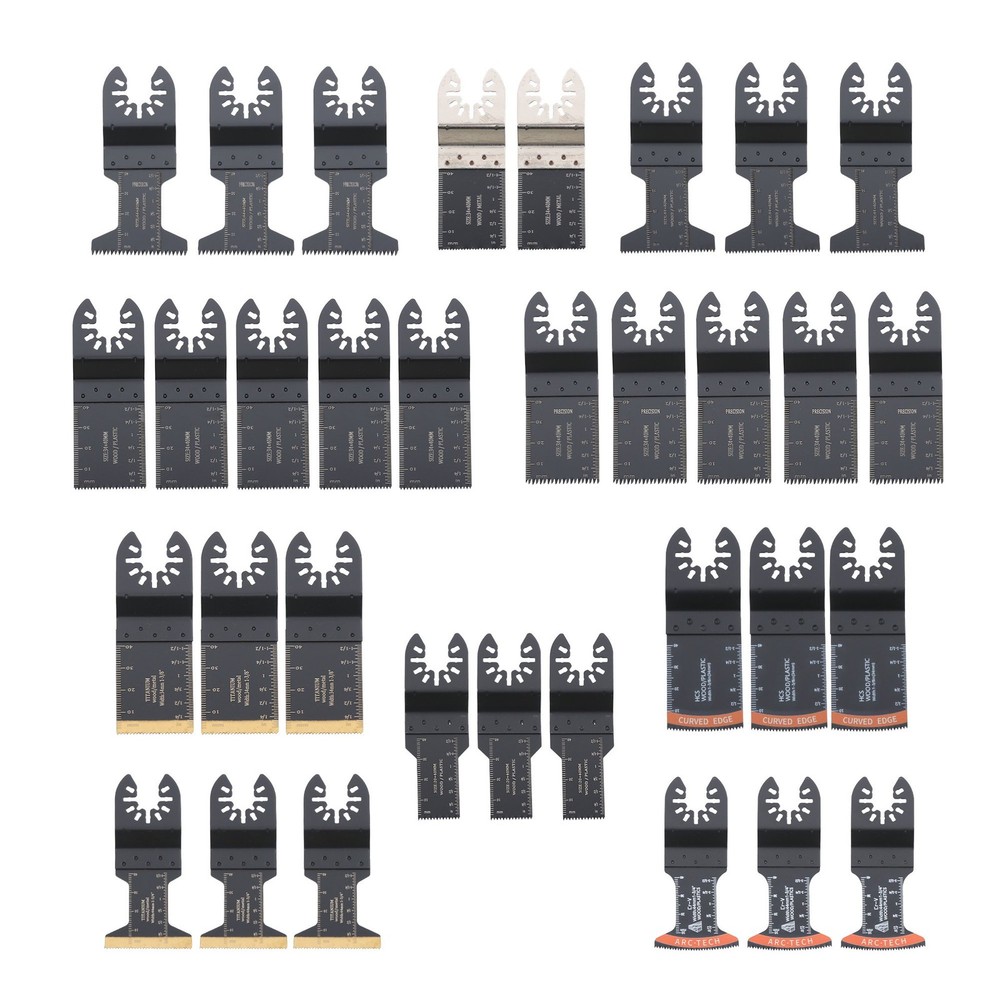 37PCS Universal Metal Oscillating Multitool Quick Release Saw Blades 10 Types