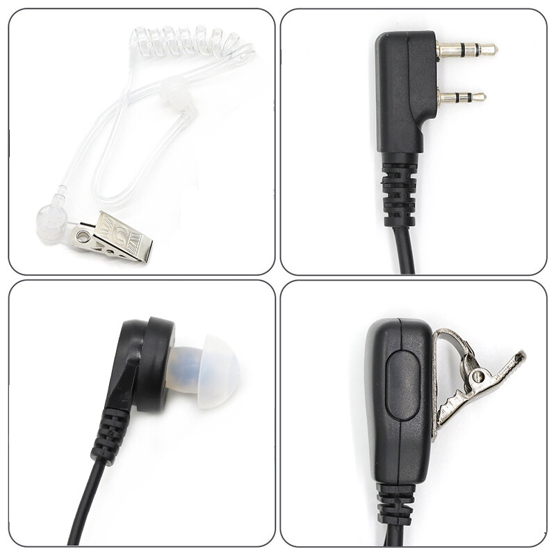 5Pcs Earpiece with Mic Headset 2Pin For Kenwood Baofeng Retevis Two Way Radio