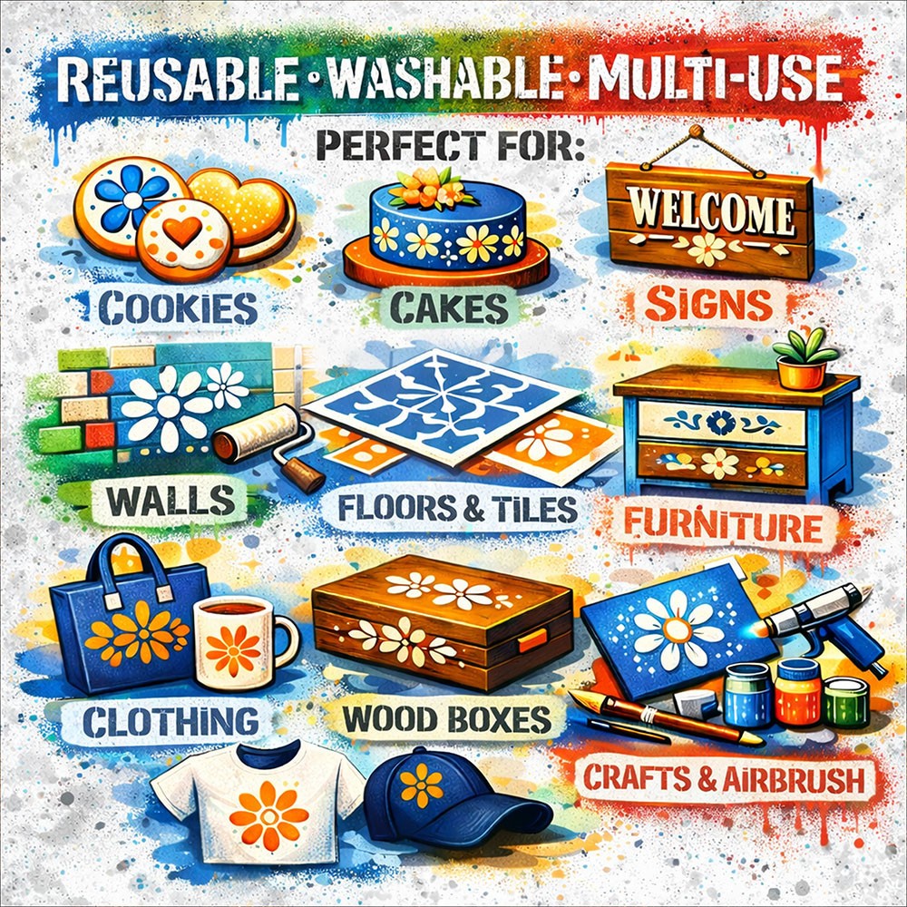 Rhombus Pattern Stencil – Geometric, Modern, Wall, Repeating, DIY, Decor - WS-7