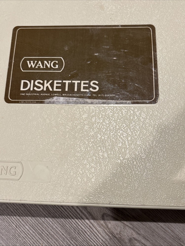Vintage WANG 8” Floppy Disk Case Holder Beige