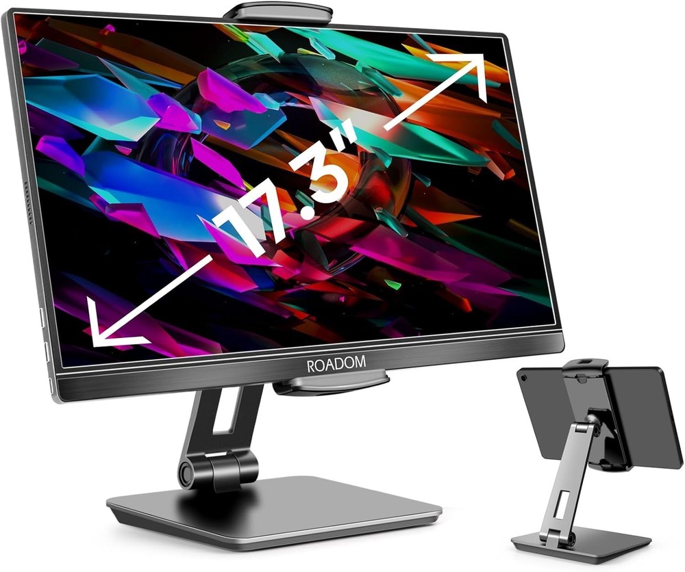 Ergonomic Tablet Stand - Foldable Holder with Adjustable Viewing Angles, Black