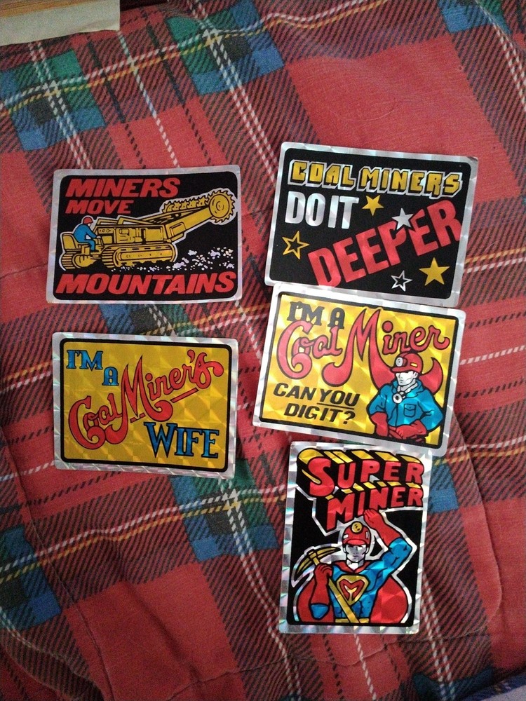 5 Vintage Coal Mining Stickers