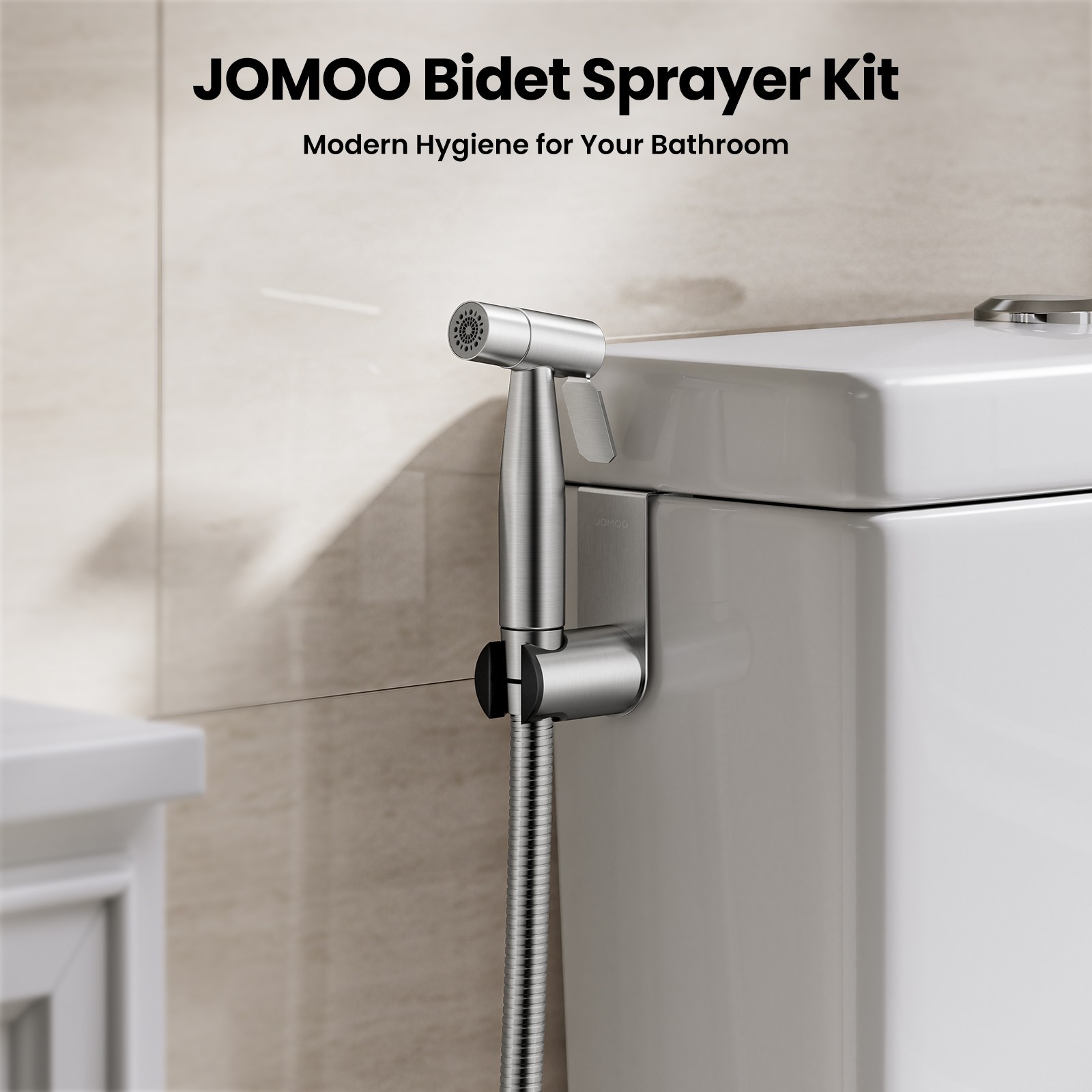 Stainless Steel Brushed Nickel Bidet Sprayer with Shattaf Adapter and Hose
