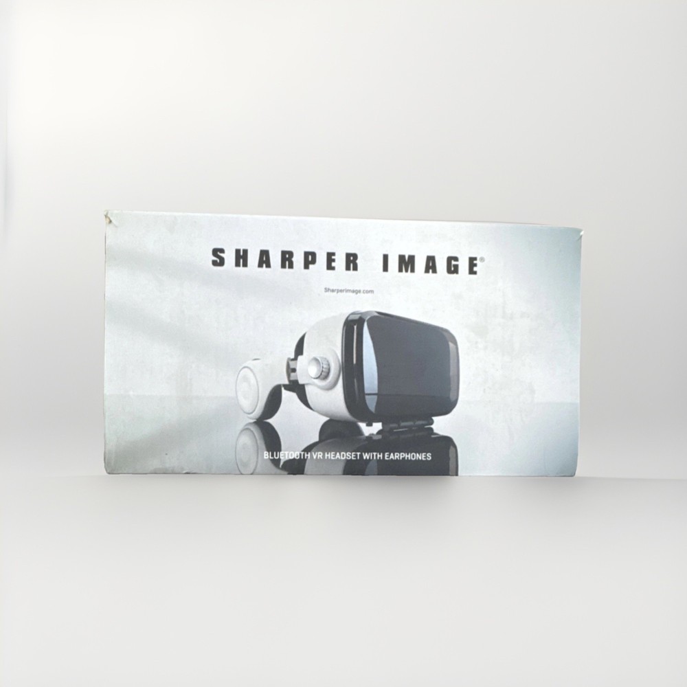Sharper Image Bluetooth VR Headset with Built-In Headphones, White