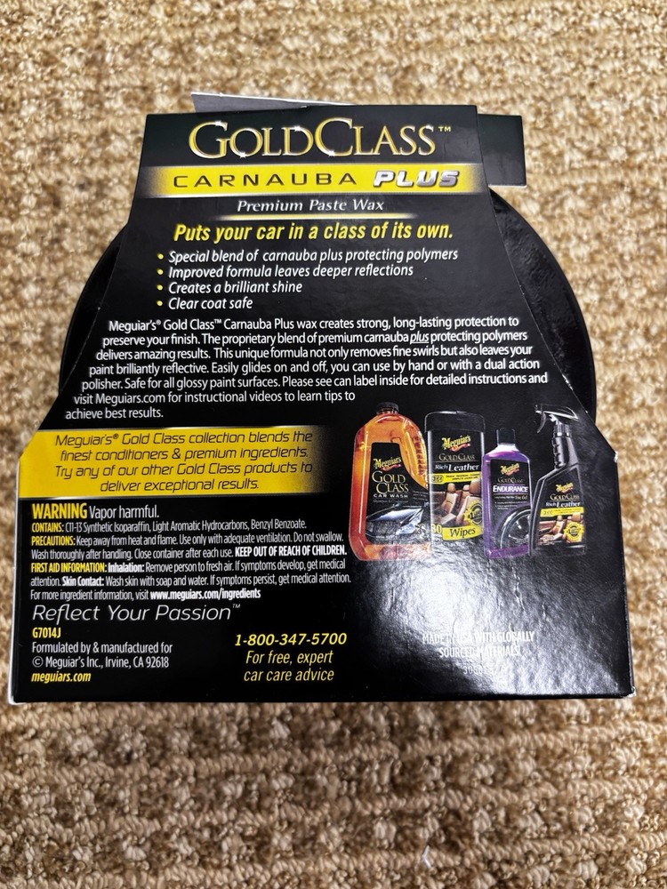 Gold Class Carnauba Plus Premium Paste Wax – Creates a Deep Dazzling