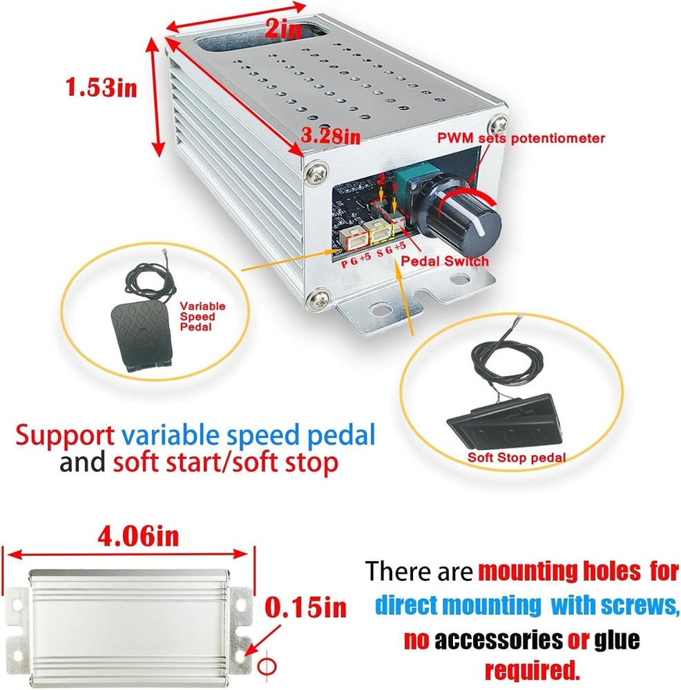 Soft Start PWM Motor Controller, 9-70V, Variable Speed, Effortless Installation