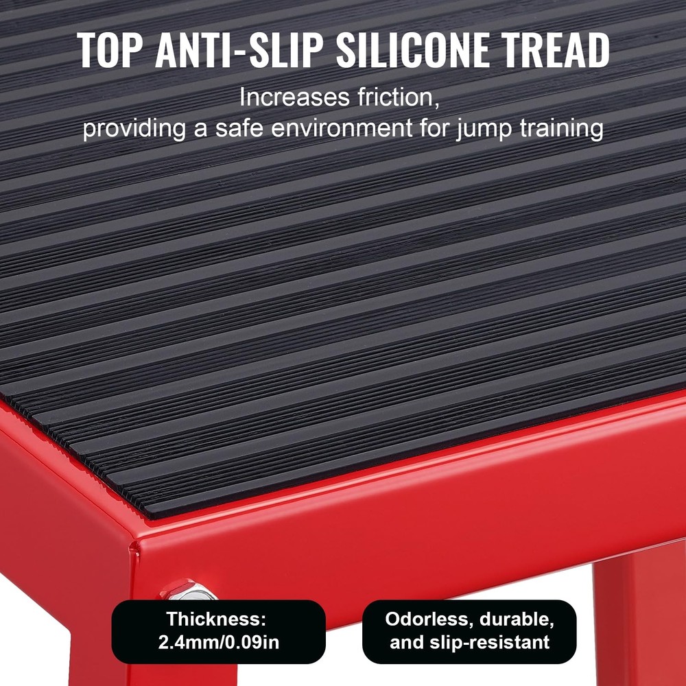 18 Inch Red Exercise Step Platform Plyometric Box for Home Gym Training