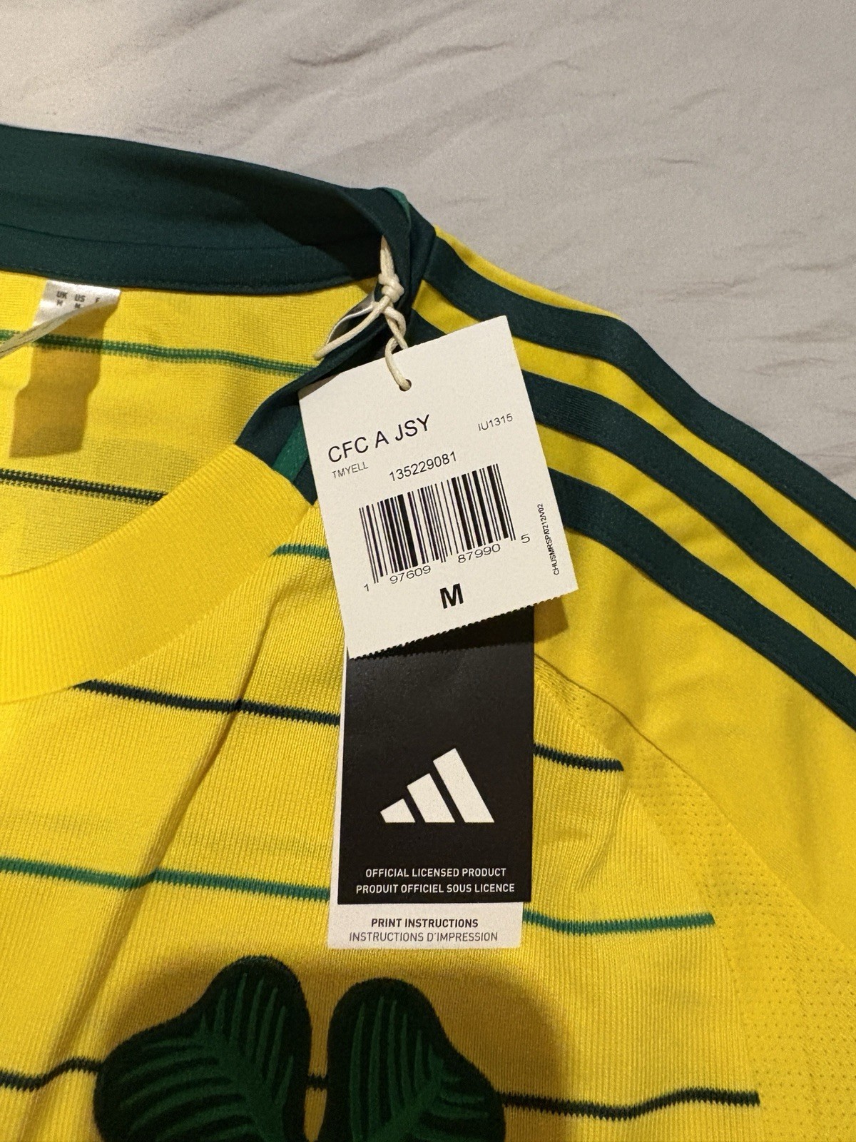 2024/25 Men’s Medium Celtic FC Away Kit Jersey Adidas Yellow Brand New With Tags