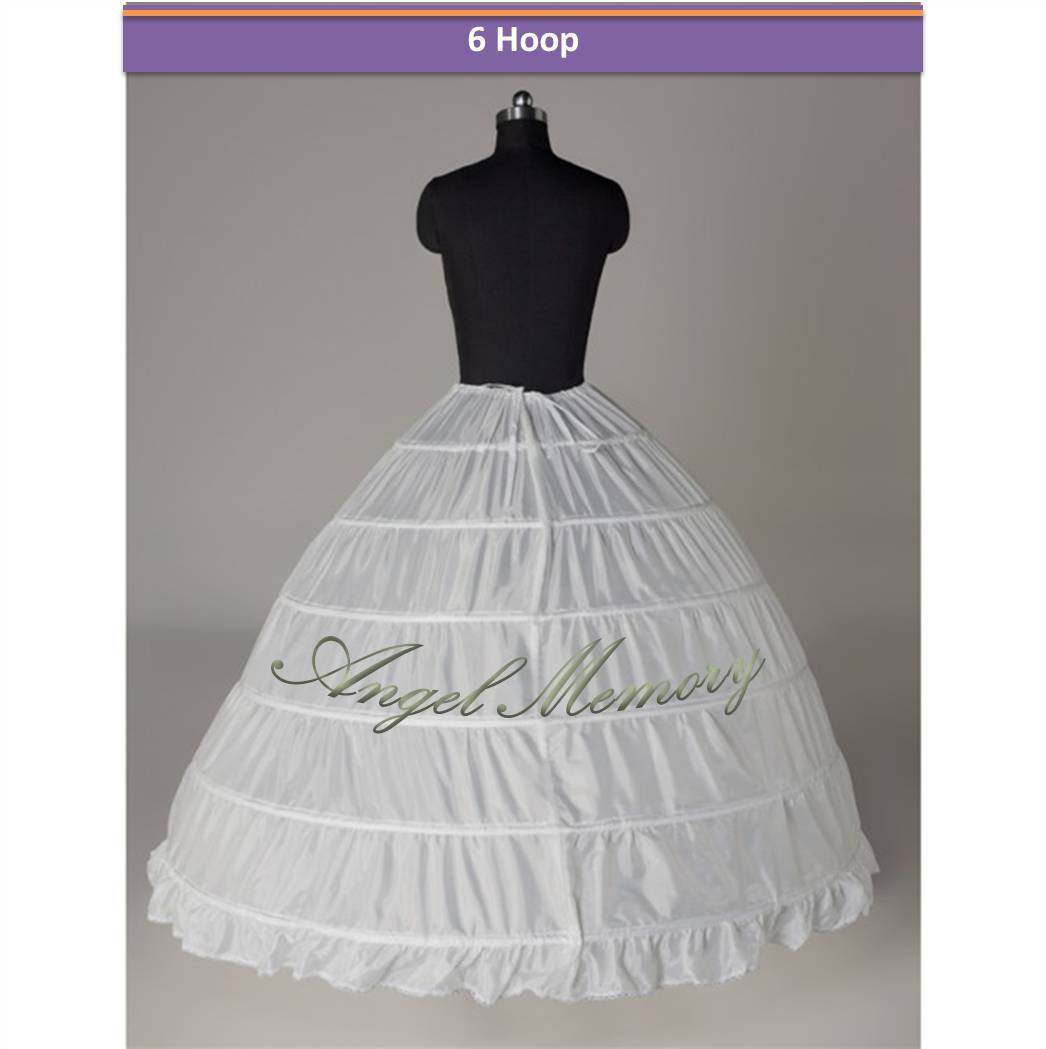 3/6-Hoop Wedding Gown Party Crinoline Petticoat Skirt Slip Bridal Dress US Stock