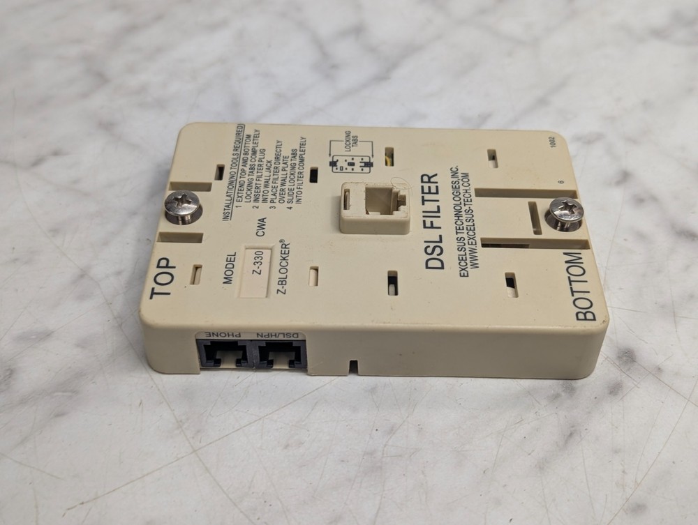 DSL Filter Excelsus Z-Blocker Model Z-330CW Wall Mount Plate Jack CWA