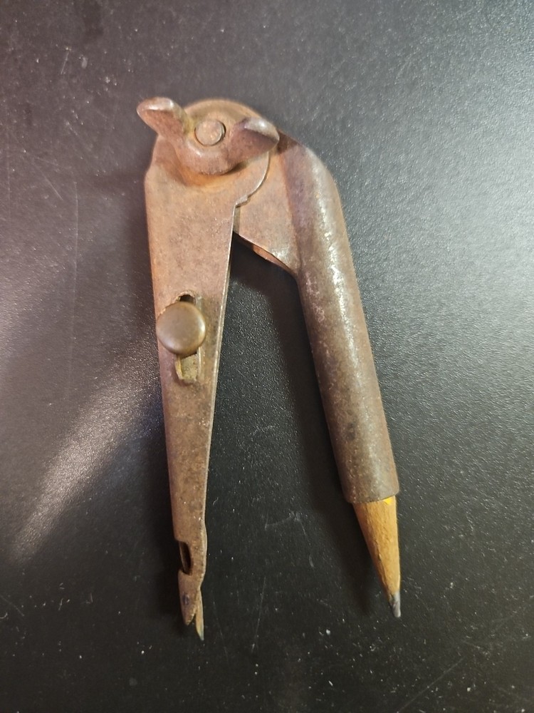Antique Metal Drawing Protractor Compass