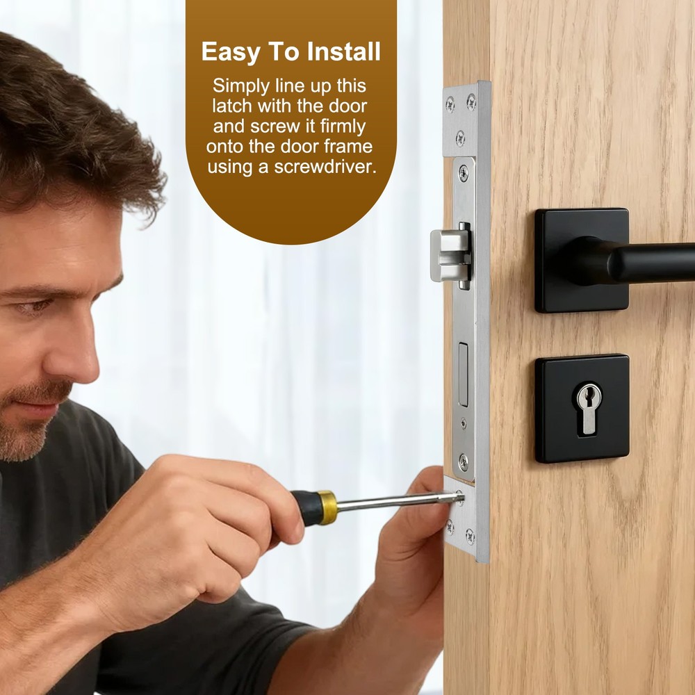 Door Latch Guard Plate, 7" Door Security Protector Shield, Silver