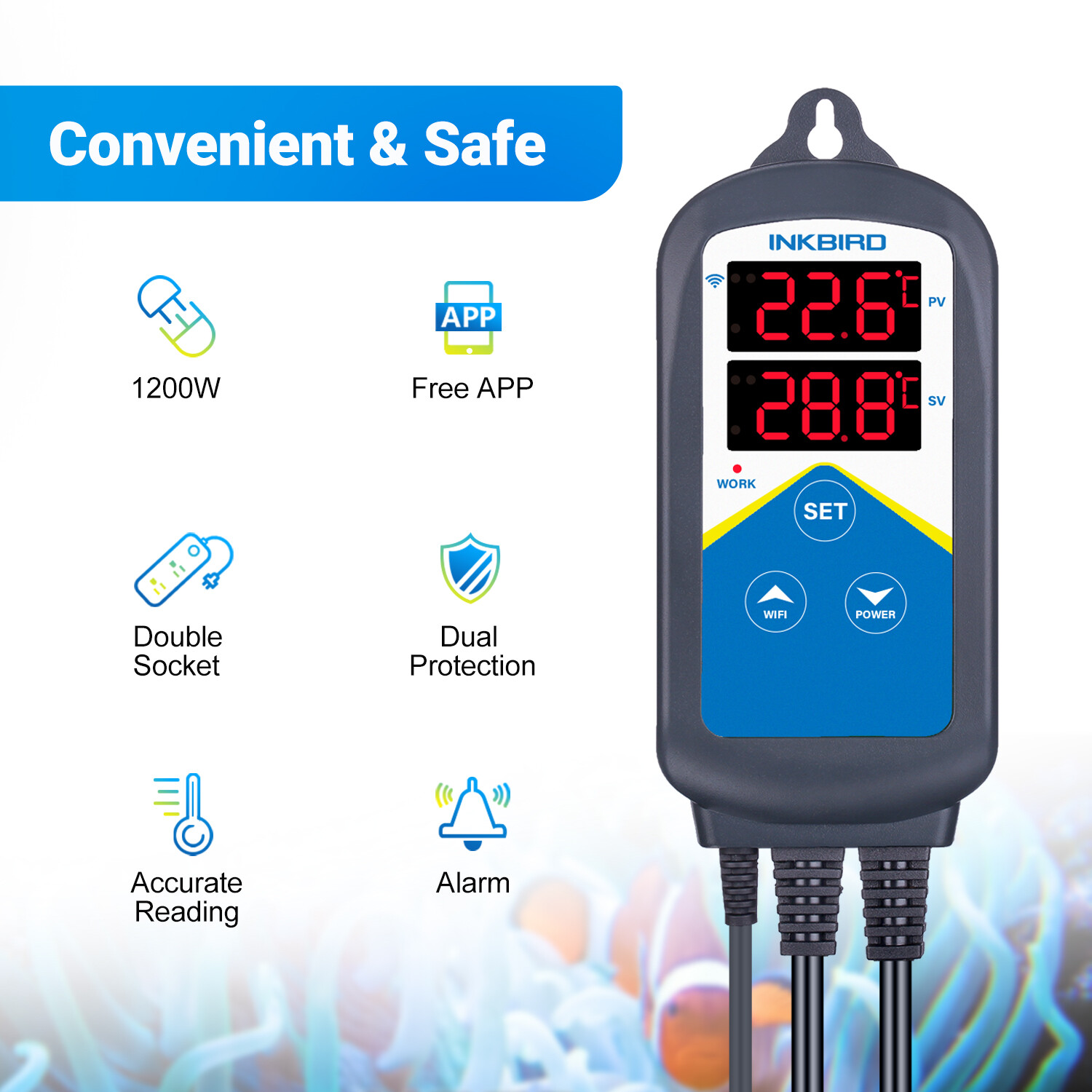 Inkbird Prewire WIFI Temperature Controller Thermostat ITC-306A Heat 2 Probe APP