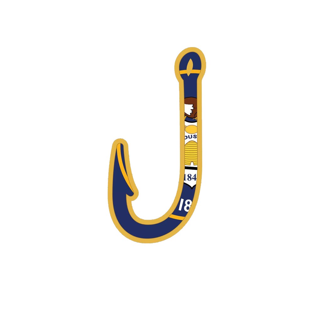 Utah Fish Hook Sticker Decal