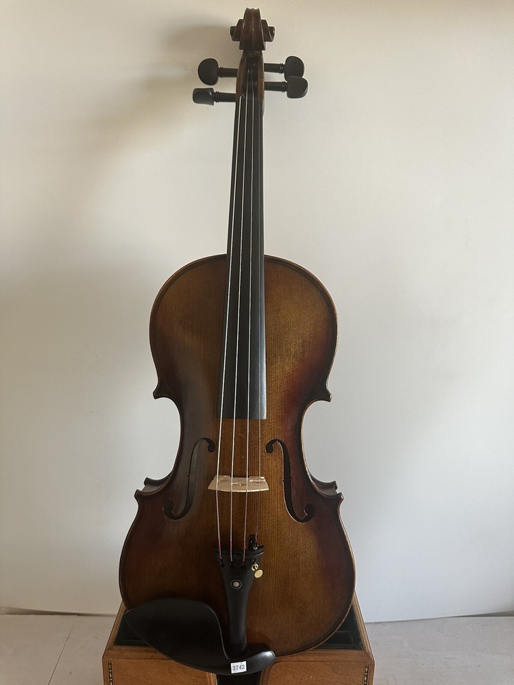 4/4 Violin Solid flamed maple back old spruce top hand carved the STATUE K3742