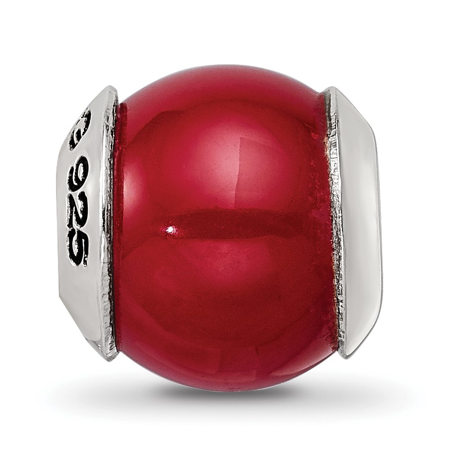 Silver Reflections Red Quartz Stone Bead QRS1719