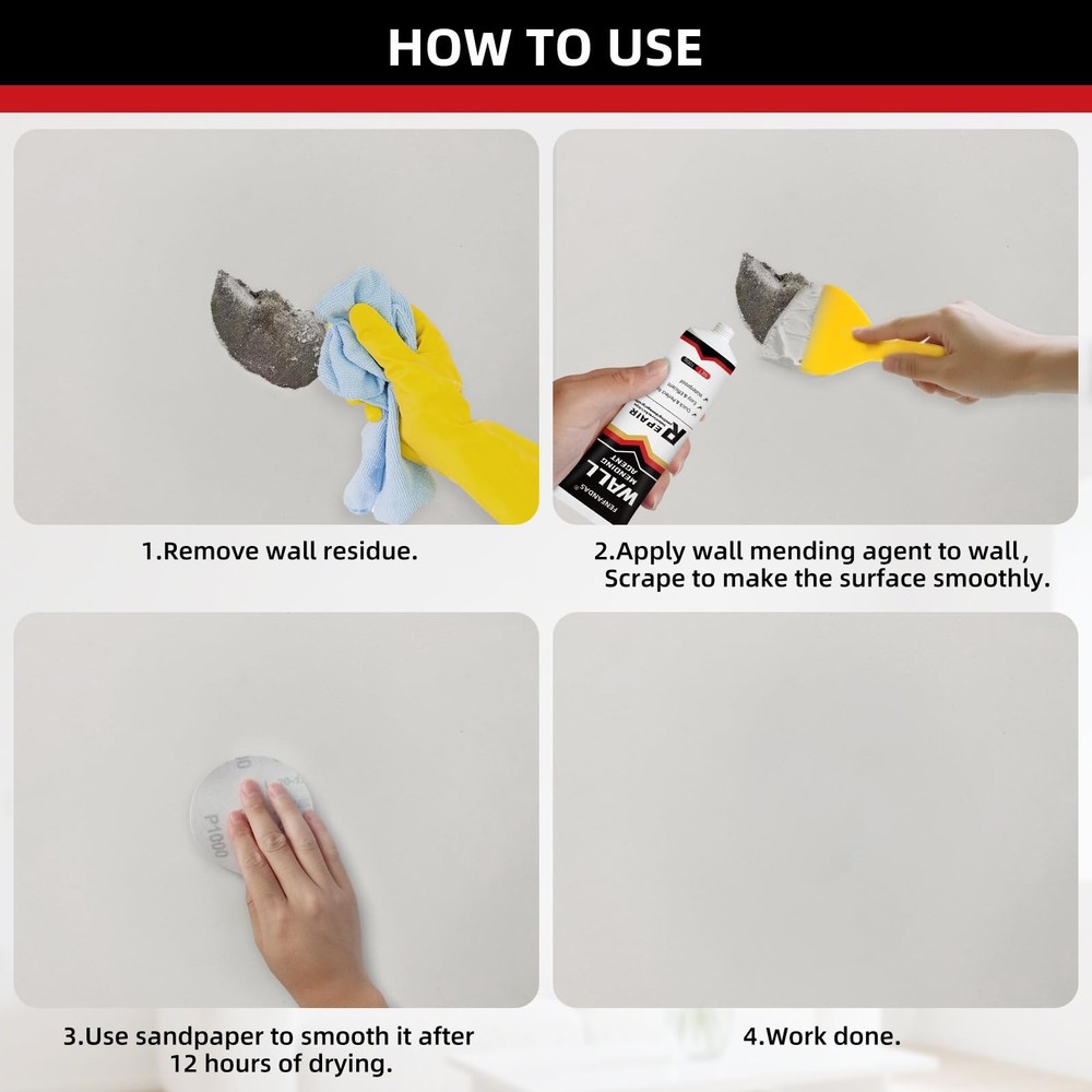 Drywall Repair Kit, Hole Patch Kit Spackle Wall White