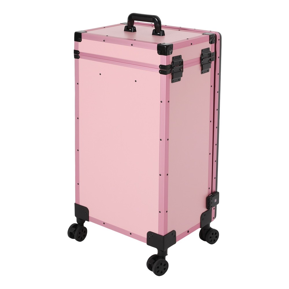 Rolling Makeup Case, Rolling Portable Manicure Table with 3 Drawers Lockable