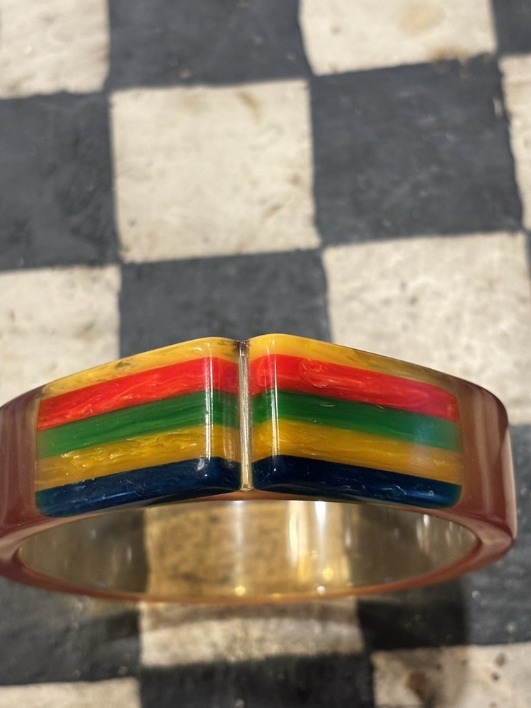 2. Signed Dombek Apple Juice Bakelite Philly Style Bangle