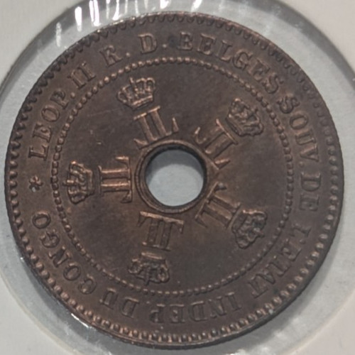 1888 Belgian Congo Free State 2 Centimes
