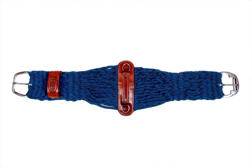 Showman Blue Mohair Double Weave String Roper Girth