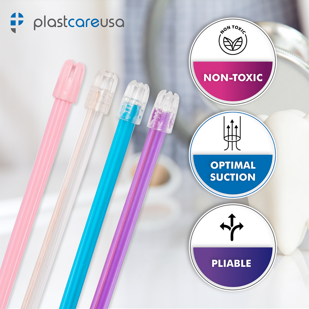 1000 (10 Bags) ASSORTED Dental Saliva Ejectors Ejector Disposable Suction Tips