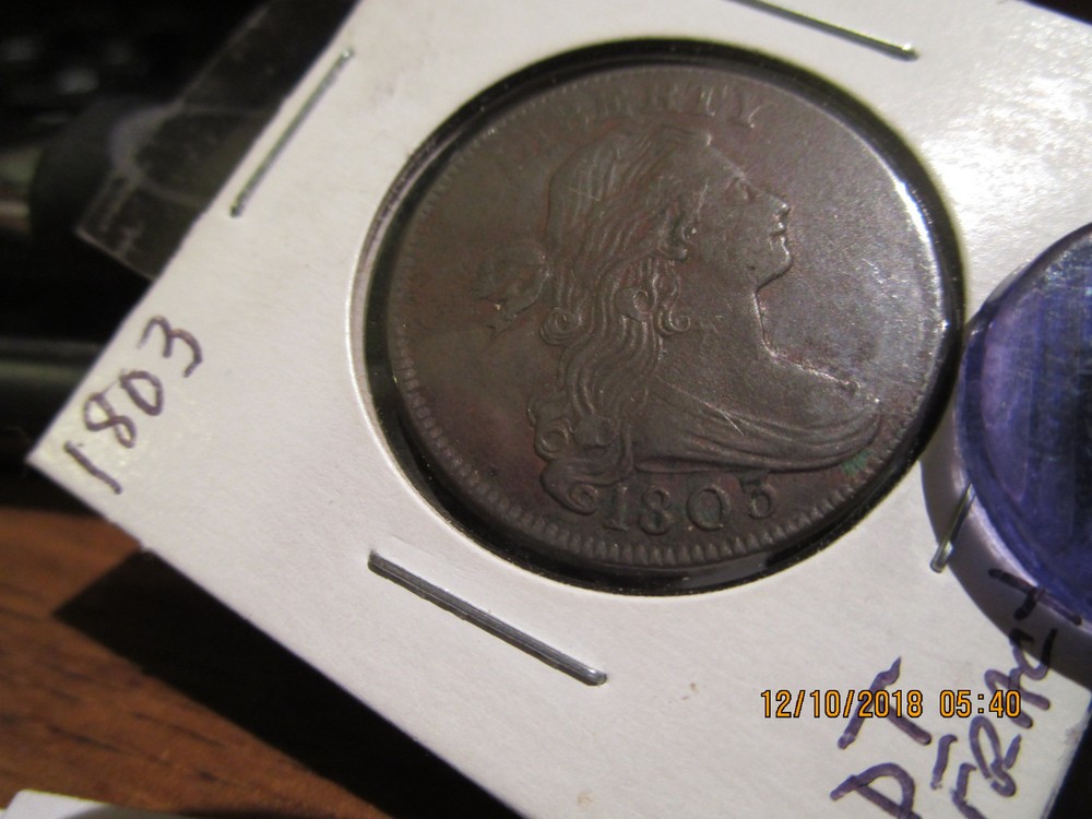 1803 Draped Bust Large Cent AU Small Date/Large Fraction