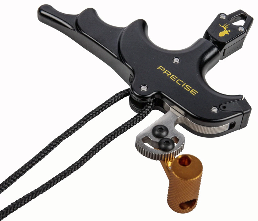 Precise 4-Finger Bow Release w/ Strap, 360° Rotating Caliper, Thumb Trigger