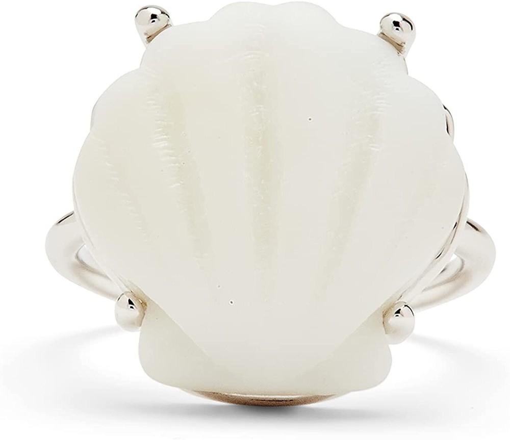 Pura Vida Silver-Plated Grande Shell Stackable Ring - Brass Base, Stylish Design