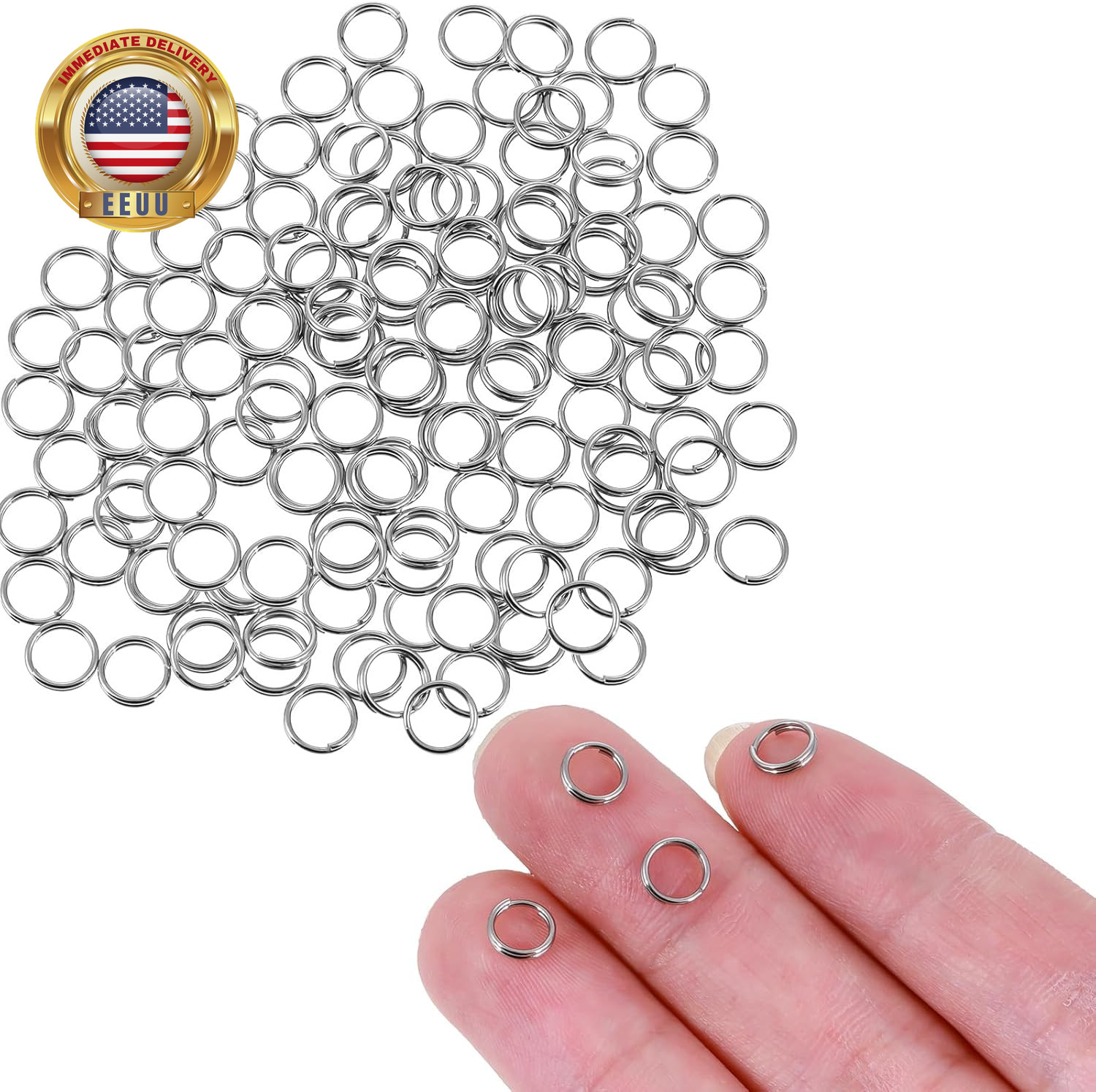 100 PCS Split Key Rings 6Mm, 0.23 Inches Mini Jump Rings, Stainless Steel, Doubl