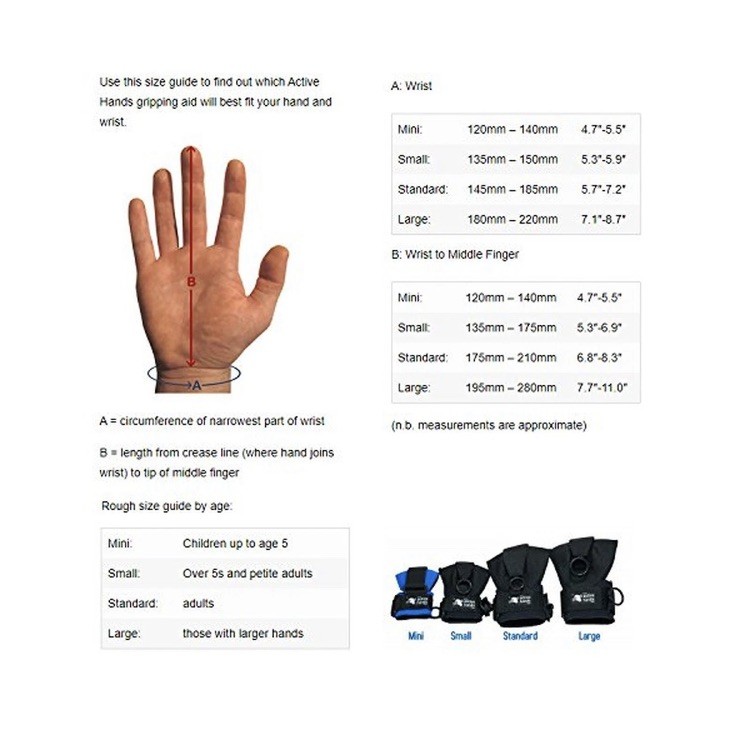 Active Hands Limb Difference Gripping Aid | Small Size For Left Hand | Black!