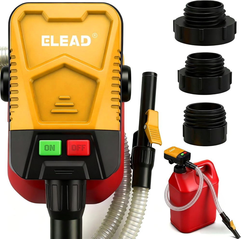 Battery-Powered Fuel Transfer Pump - 3.2 GPM No Spill New Version (Yellow)