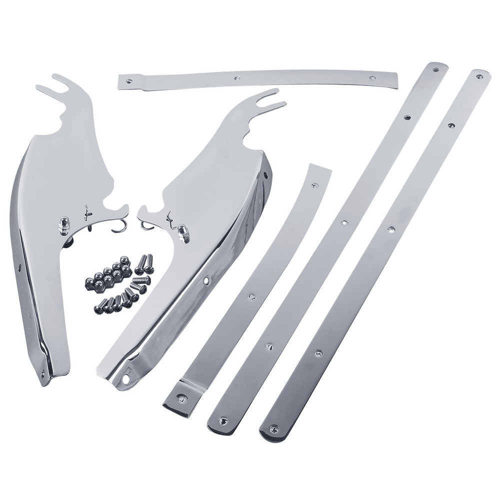 Chrome Windshield Mount Bracket Fit For Harley Softail Fatboy Heritage 2000-2017