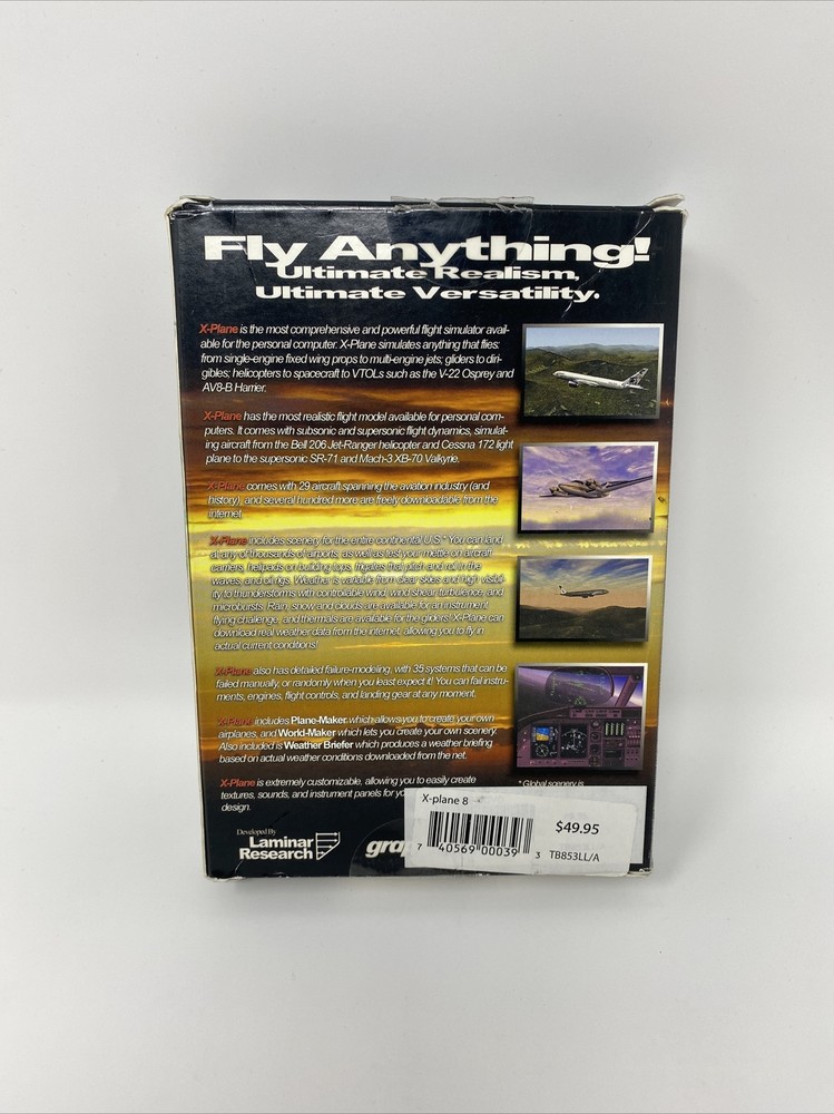 X-PLANE 8 Flight Simulator Mac OS X Graphsim Entertainment X Plane