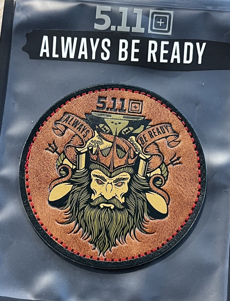 5.11 TACTICAL “ NEPTUNES NAVY ” LEATHER MORALE PATCH~ AMAZING !!