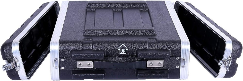 Crossrock Stackable 2U Rack Case, Standard 19.25” Depth, Polyethylene Hard-Black