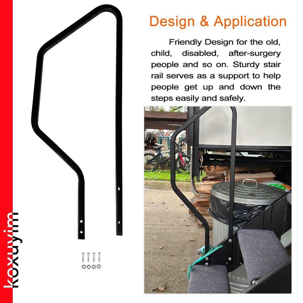 Step Handrail for Step Above 2nd Generation RV Entry Step. STP214-121H 3 Step...