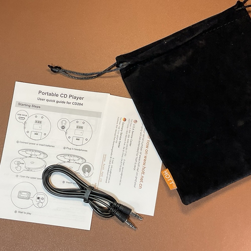 HOTT Portable CD Player, Personal Compact CD Player, Model CD-204