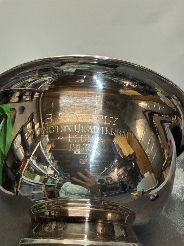 Vintage Poole Silver Co. Silverplate Bowl #502 B.A Shively Lexington Quarterback