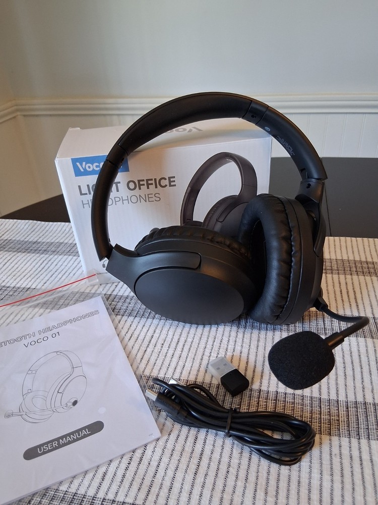 Wireless Headset with Mic for up to 40H Talk Time, Over-ear Foldable Bluetooth