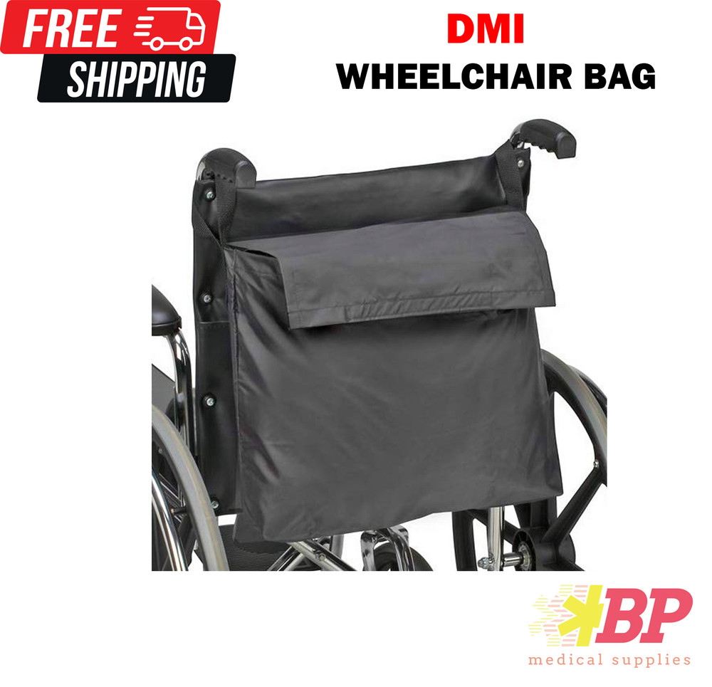 DMI Wheelchair Bag Storage Backpack Straps for Quick and Easy Install - Black