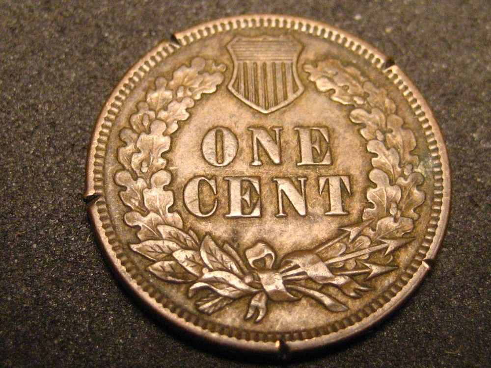 1890 Indian Head Cent XF Damaged