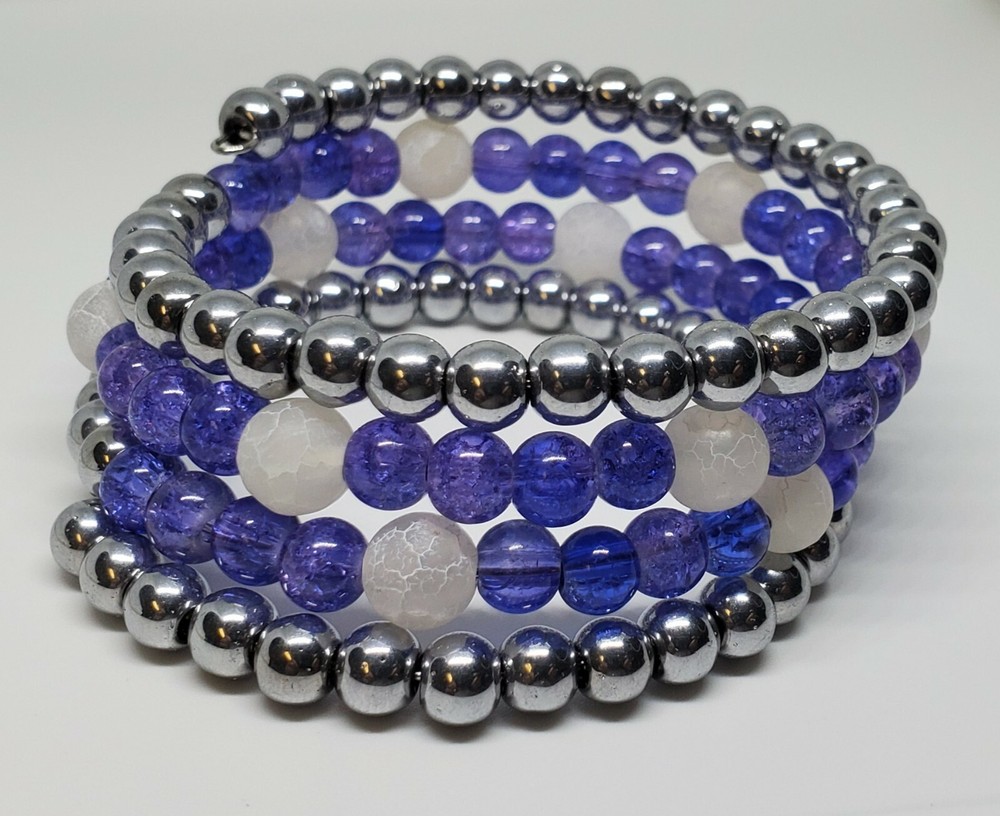 Purple & Silver Wrap Bracelet