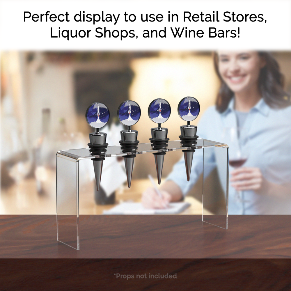 Wine Bottle Stopper 4 Slot Display Riser Tabletop Bar Essentials