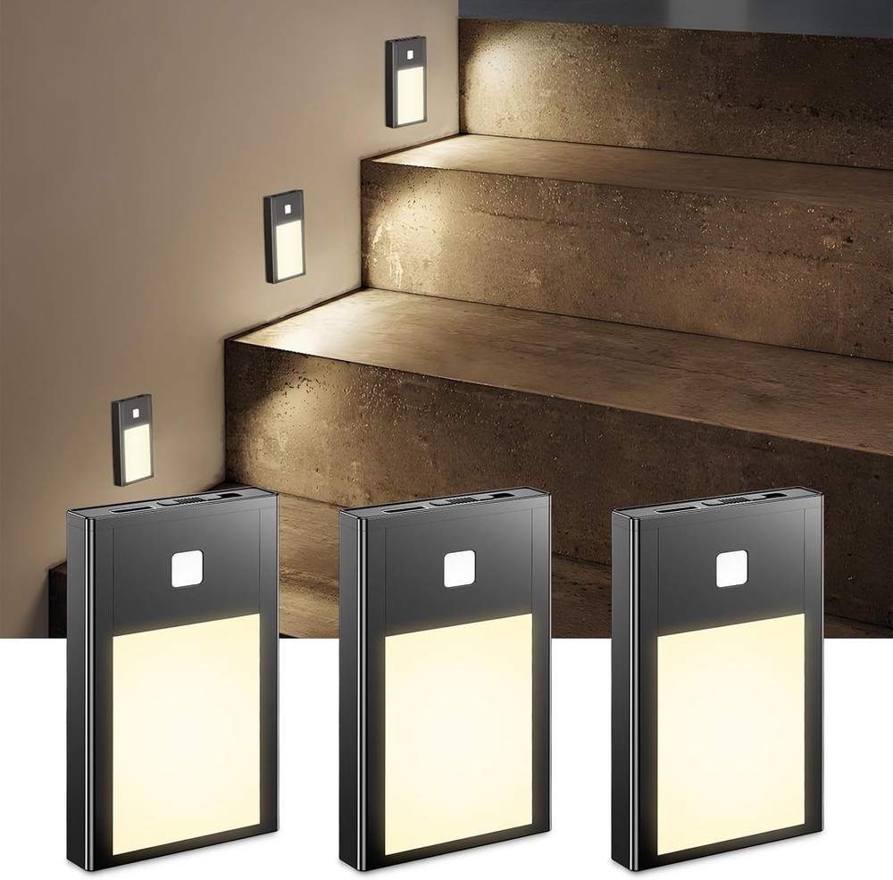 LEDs Motion Sensor Lights Indoor 3 Color Temps, Dimmable Under Cabinet Lighting,