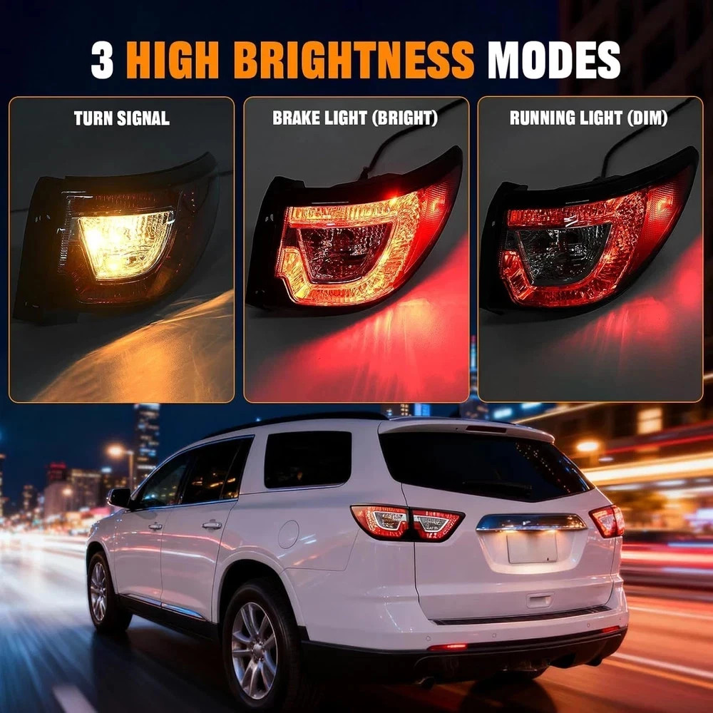 Tail Light Assemblies Compatible with 2013-2017 Chevy Traverse, Left & Right Sid