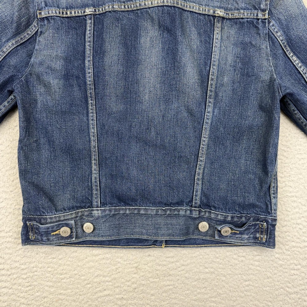 Levis Jacket Womens Medium Blue Denim Trucker Jean Coat Short Button Front
