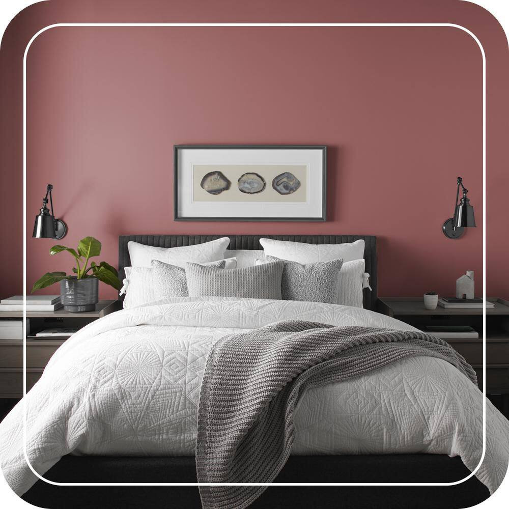 1 Gal. #150F-6 Gallery Red Extra Durable Flat Interior Paint & Primer